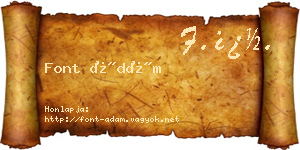 Font Ádám névjegykártya
